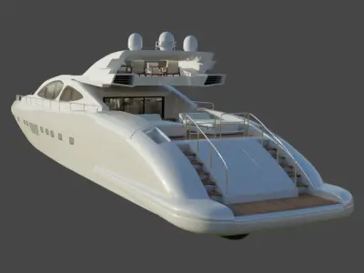 Yacht 3D model 13