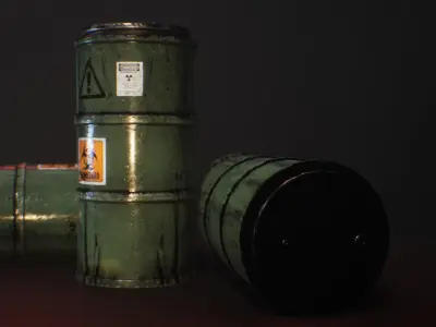 PBR Barrel  - Texture Variation  Low-poly 3D model