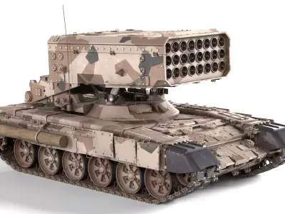 TOS 1A Buratino Flame Thrower Low-poly 3D model