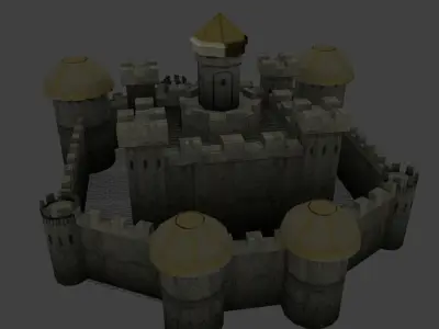 Low poly Medieval Castle Low-poly 3D model purchase