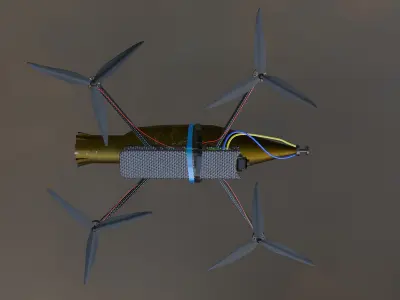 FPV Drone armed with a charge up to pg 7 Low-poly 3D model
