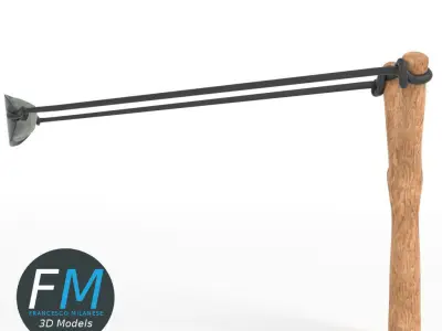Slingshot 2 wooden stick 3D model