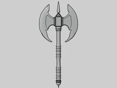 Game-Ready War Axe medieval style realistic low poly Low-poly 3D model