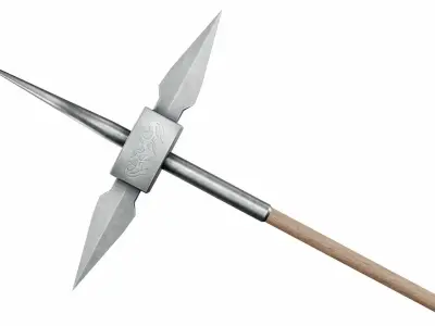 Cross tipped spear Low-poly 3D model