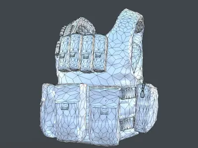 MILITARY CITY CAMO VEST PBR Low-poly 3D model