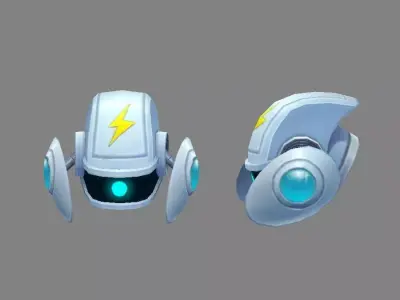Cartoon Robot - Drone - UAV Low-poly 3D model