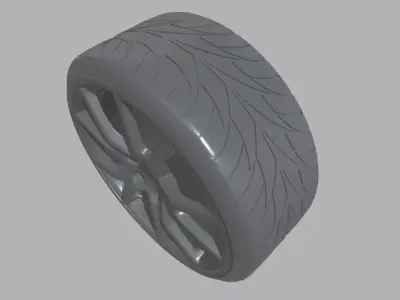 Wheel 04 Low-poly 3D model