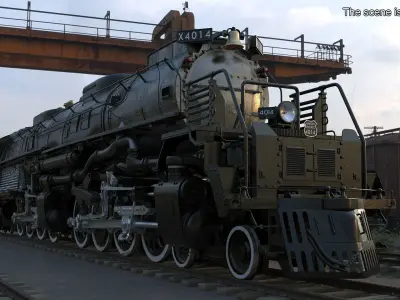 Locomotive Big Boy Rigged 3D model