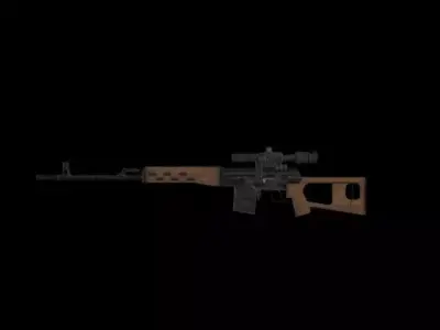 SVD Rifle Low-poly 3D model buy