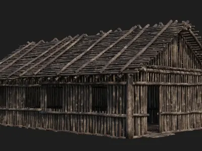 Old Wooden House 4K Textures GameReady 145 Low-poly 3D model