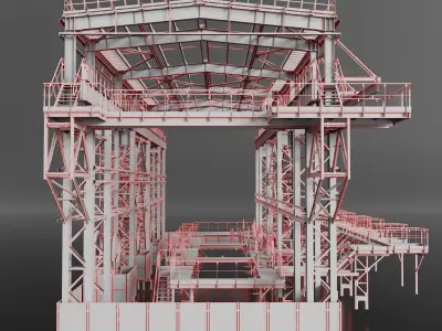 Industrial Metal building 3D model purchase