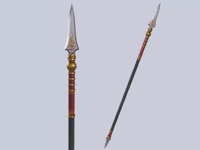 Draconic spear Low-poly 3D model