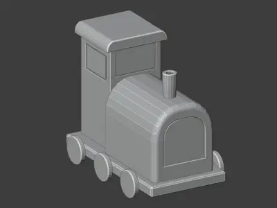 Wooden Toy Train Low-poly 3D model shop