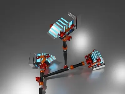 Sci fi Hammer Free low-poly 3D model