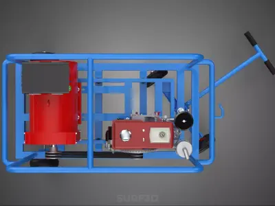 INDUSTRIAL POWER GENERATOR SYSTEM GENSET COMBUSTION ENGINE DRIVE 3D model
