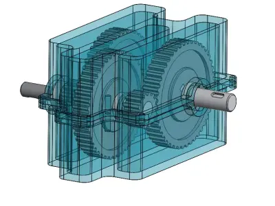 Speed reduction gearbox 3D model