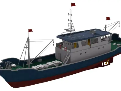 Fishing Boat 3D model 12