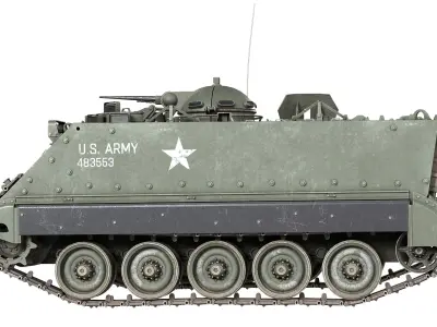 M132 Zippo Armored Flamethrower Low-poly 3D model