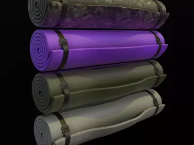 Military and yoga  bed roll Low-poly 3D model