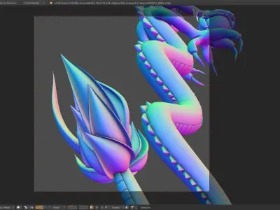Chinese Dragon Mesh and blend file 3D model
