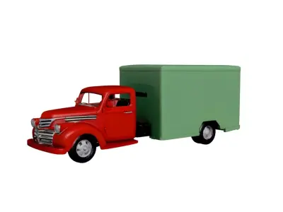 1950 Box Delivery Pickup 3D Model Classic Cargo Utility Vehicle 3D model
