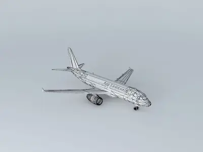A320 white plane Free 3D model