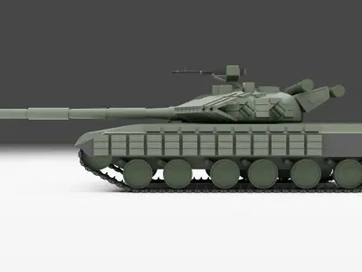 T-64 BV MBT Low-poly 3D model