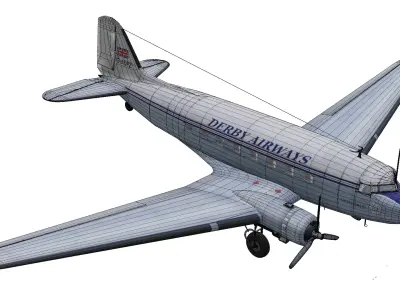 Douglas DC-3 Low-poly 3D model