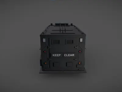 Riot Truck Low-poly 3D model
