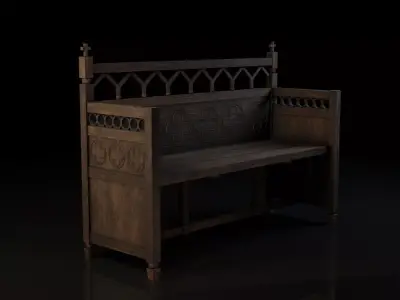 Medieval bench Free 3D model