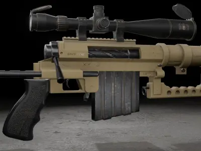 Sniper-rifle CheyTacM200 Intervention Free low-poly 3D model