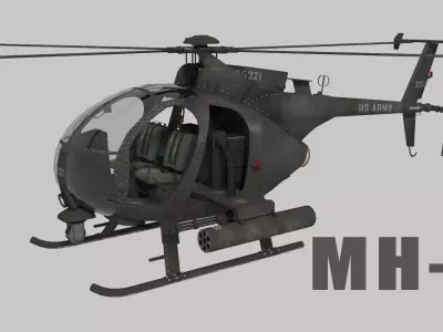 MH-6 Little Bird Helicopter 3D model