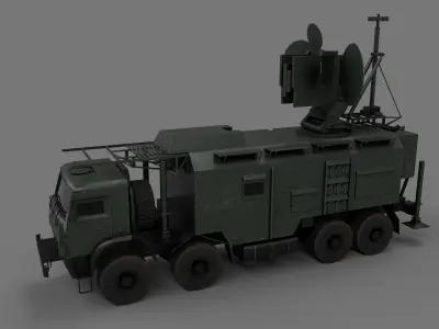 krasukha 4 electronic warfare system lowpoly Low-poly 3D model