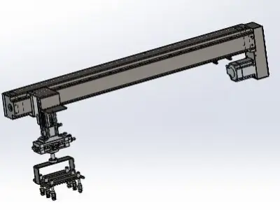 A suction device containing x-axis tool  and cyliner 3D model