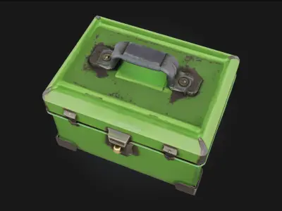 Green Metal Case  Rugged Utility Storage for Tactical  3D model