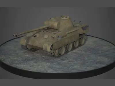 World War II - Panther Panzer V - Game Ready - PBR Low-poly 3D model