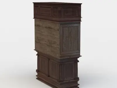 Commode antique bookcase Low-poly 3D model