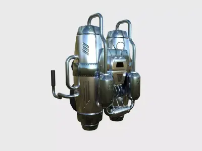 Jetpack A08 Chrome - SciFi Character Design Low-poly 3D model