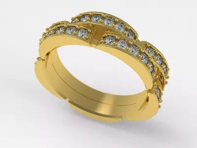 Cartier Diamond Band 3D print model