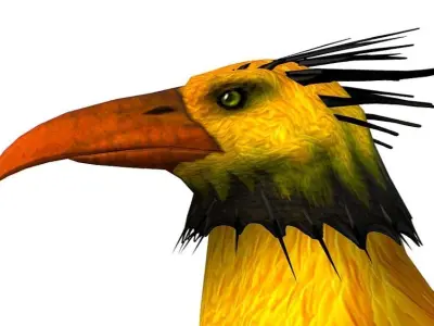 LowPoly the Mythical Bird Predator Roc Low-poly 3D model