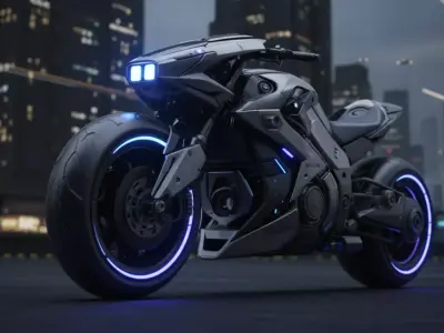 Futuristic Hover Bike  Sci-Fi Vehicle Game Ready Low Poly Low-poly 3D model