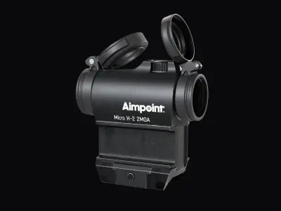 Aimpoint Micro H-2 Red Dot Reflex Sight Low-poly 3D model
