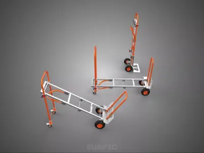 RETRACTABLE FOLDING METAL HAND TRUCK PLATFORM TROLLEY CART DOLLY 3D model