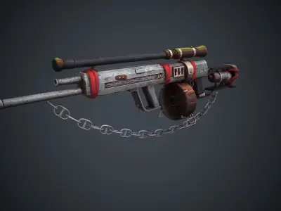 stylized rifle Low-poly 3D model purchase