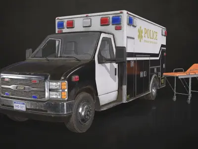 Ambulance Type 3 - V5 Low-poly 3D model