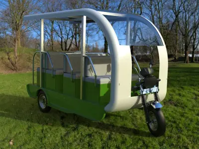 Versatile 12-Seater- 3-Wheeler Golf Cart Ready to Roll Low-poly 3D model