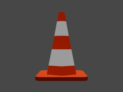 traffic cone Low-poly 3D model 43