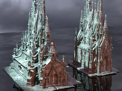 Dark Halloween Mausoleum 2 designs 3D model