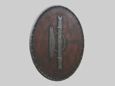 Viking Rune Shield 1 Low-poly 3D model