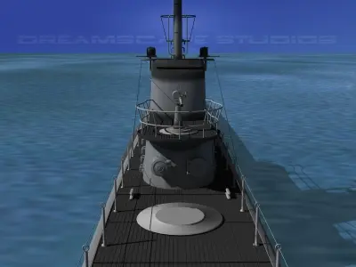 Balao Class Submarine SS303 USS Capitaine VHP 3D model